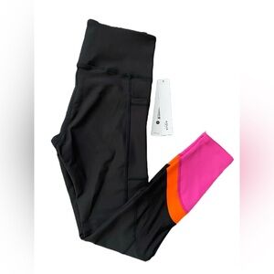 Aqua Leggings Athletic Women's Black Multi Color Pull On Style Size XS